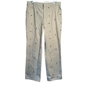 Vintage Brooks Brothers Golf Embroidered Chino Khaki Pants Size 36 Regular C17